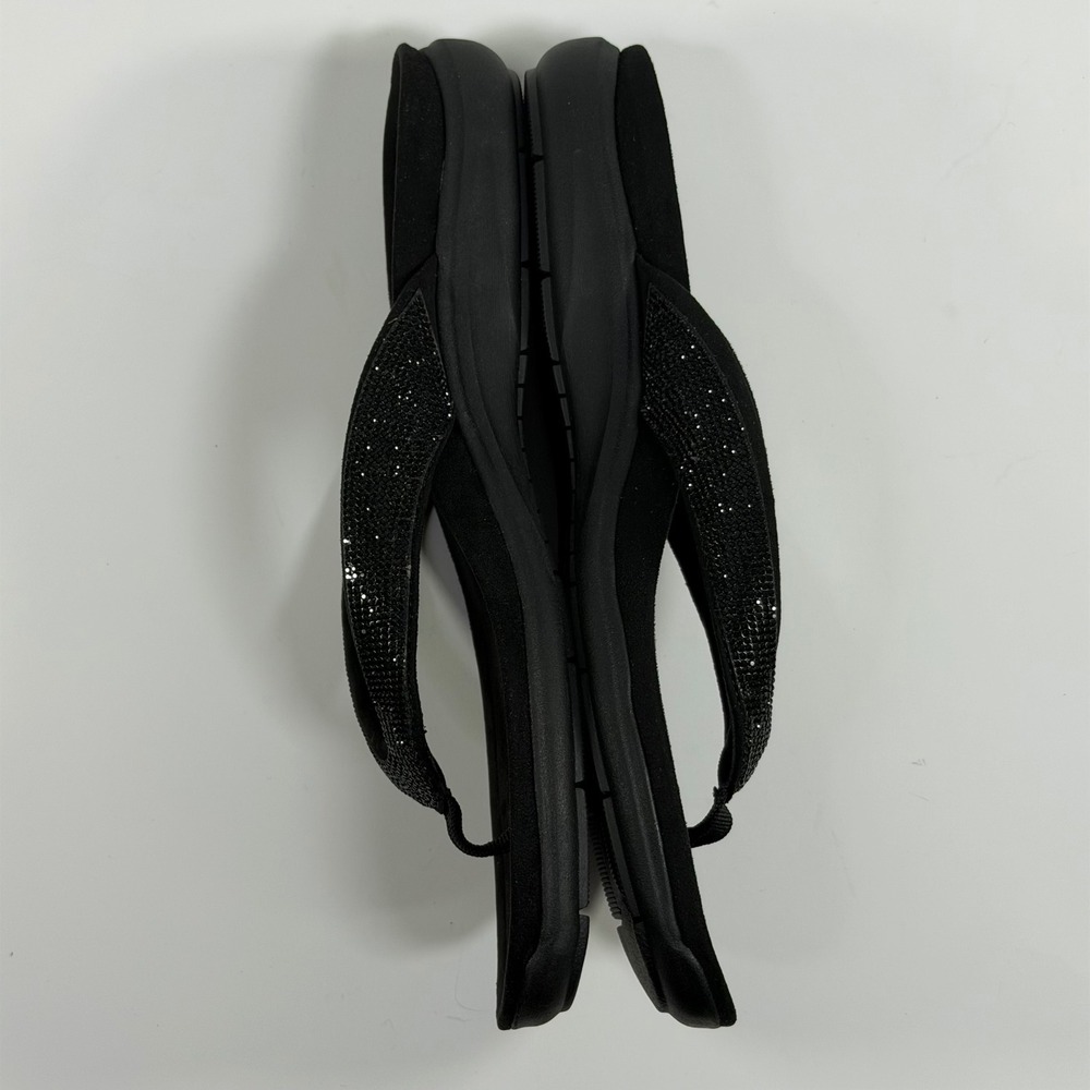 Easy Spirit Size-11M Wendis-H Black Rhinestone Thong Sandals Flip Flops - Picture 7 of 8